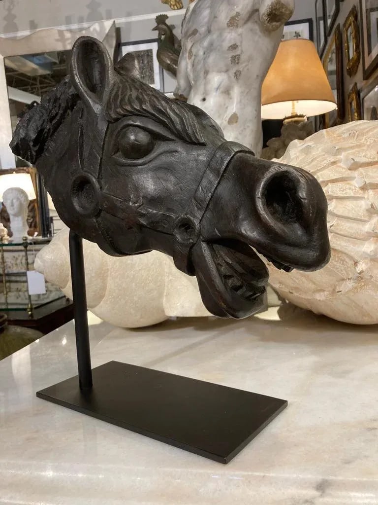 19th Century American Carved Wood Horse Head - 2