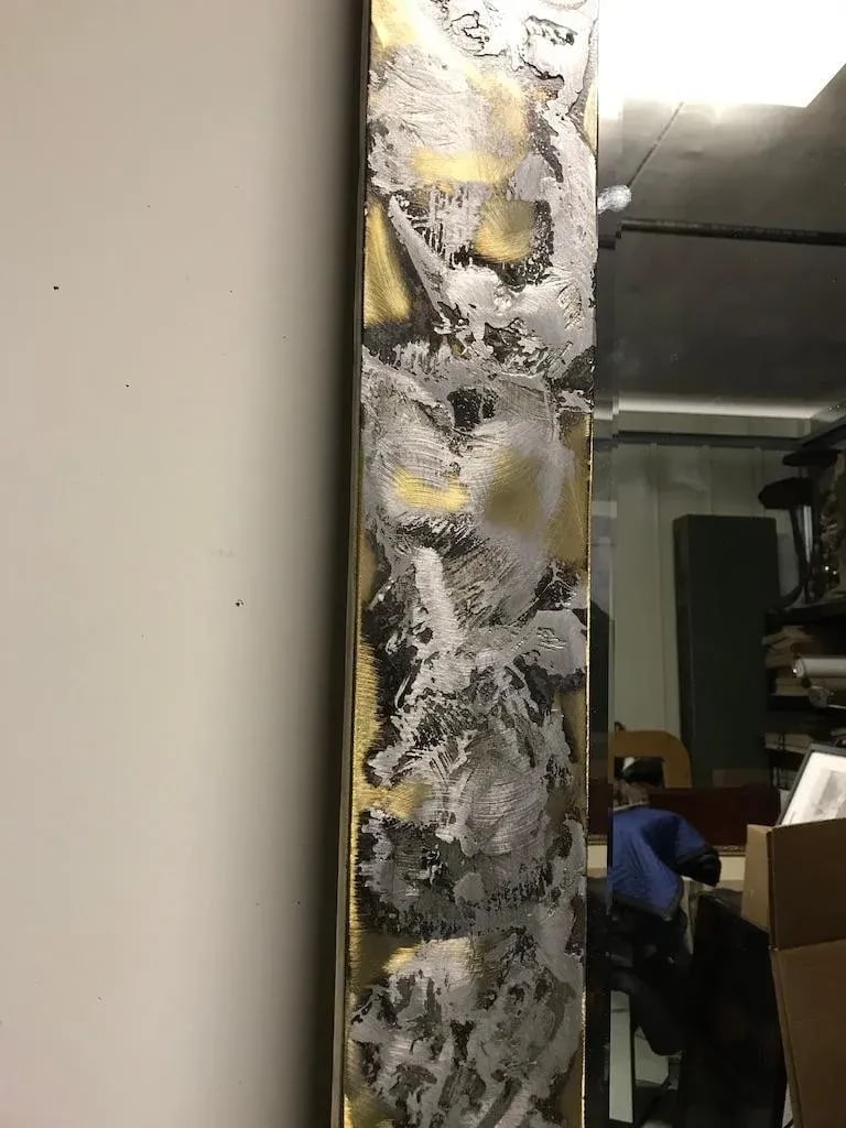 Mid Century Modern Brass and Aluminum Mirror - 10