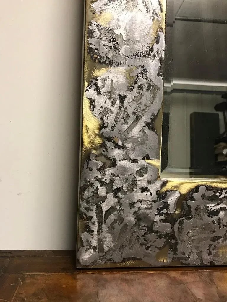 Mid Century Modern Brass and Aluminum Mirror - 11