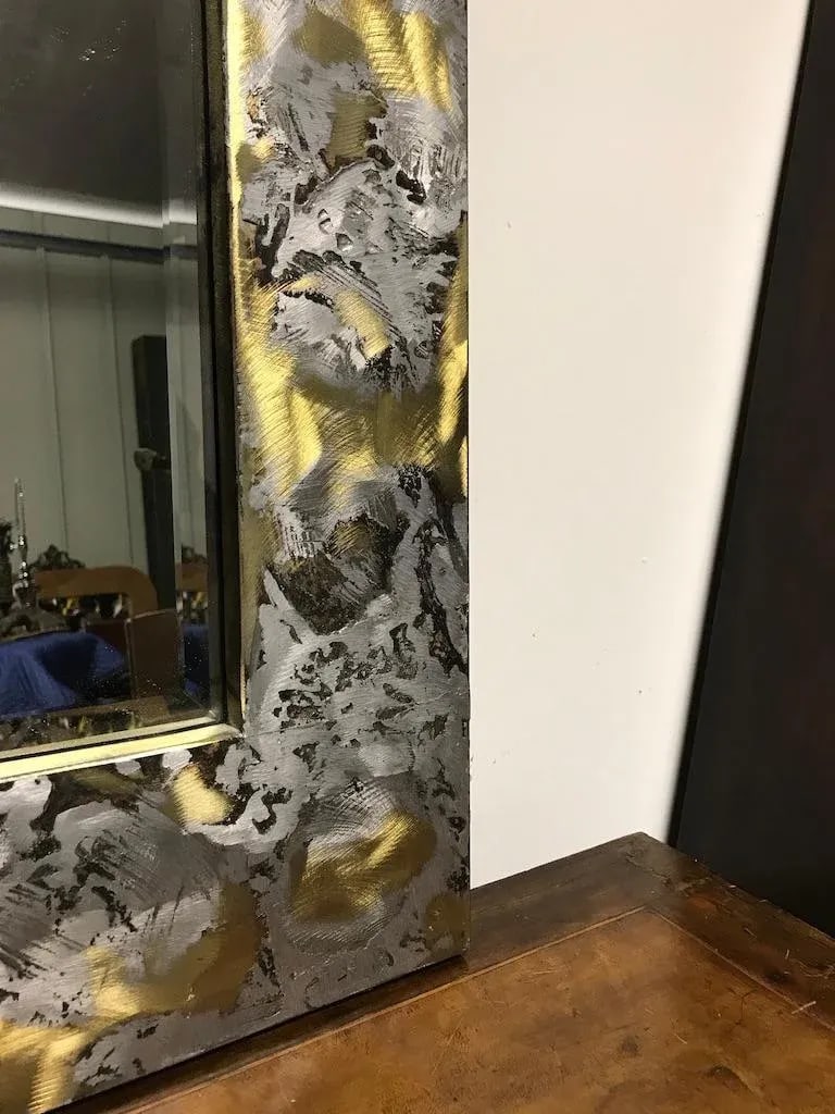 Mid Century Modern Brass and Aluminum Mirror - 4
