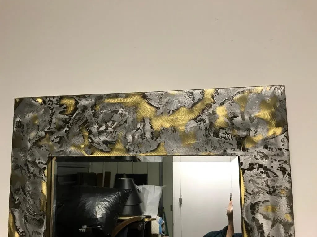 Mid Century Modern Brass and Aluminum Mirror - 5