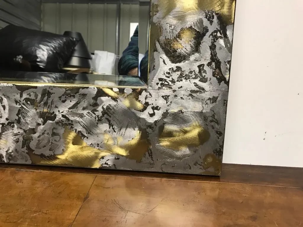 Mid Century Modern Brass and Aluminum Mirror - 6
