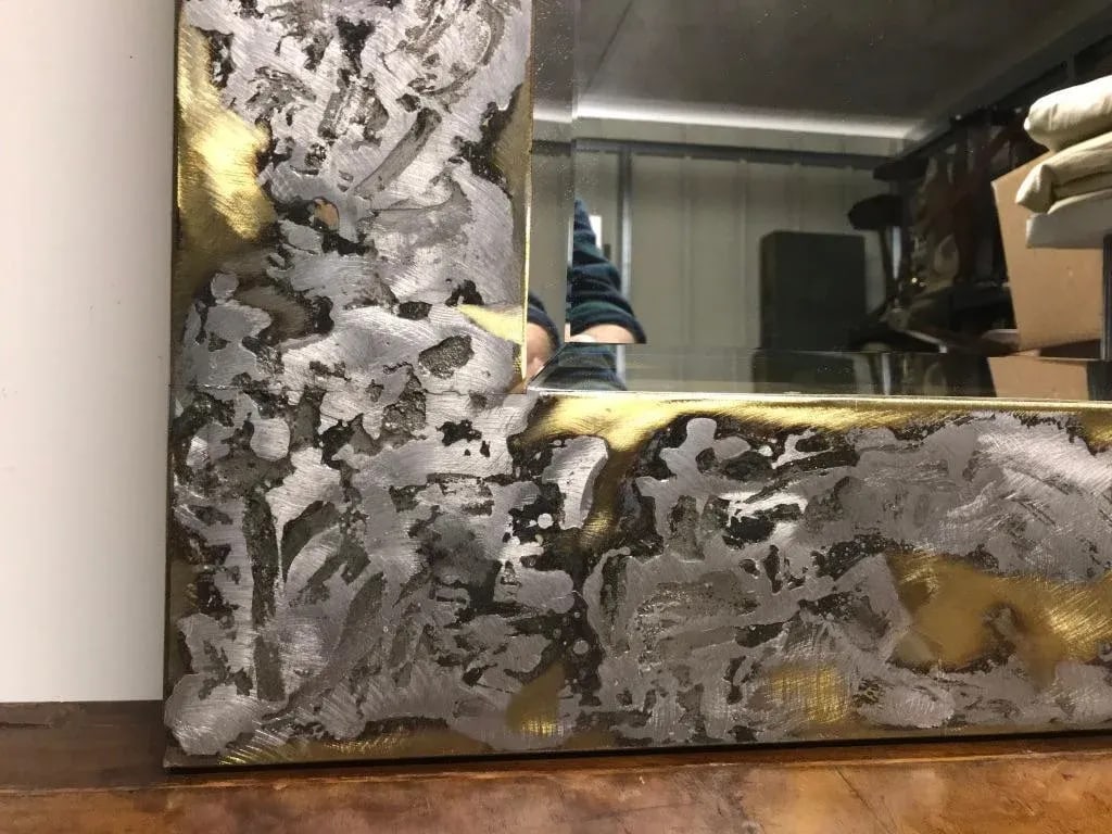 Mid Century Modern Brass and Aluminum Mirror - 7