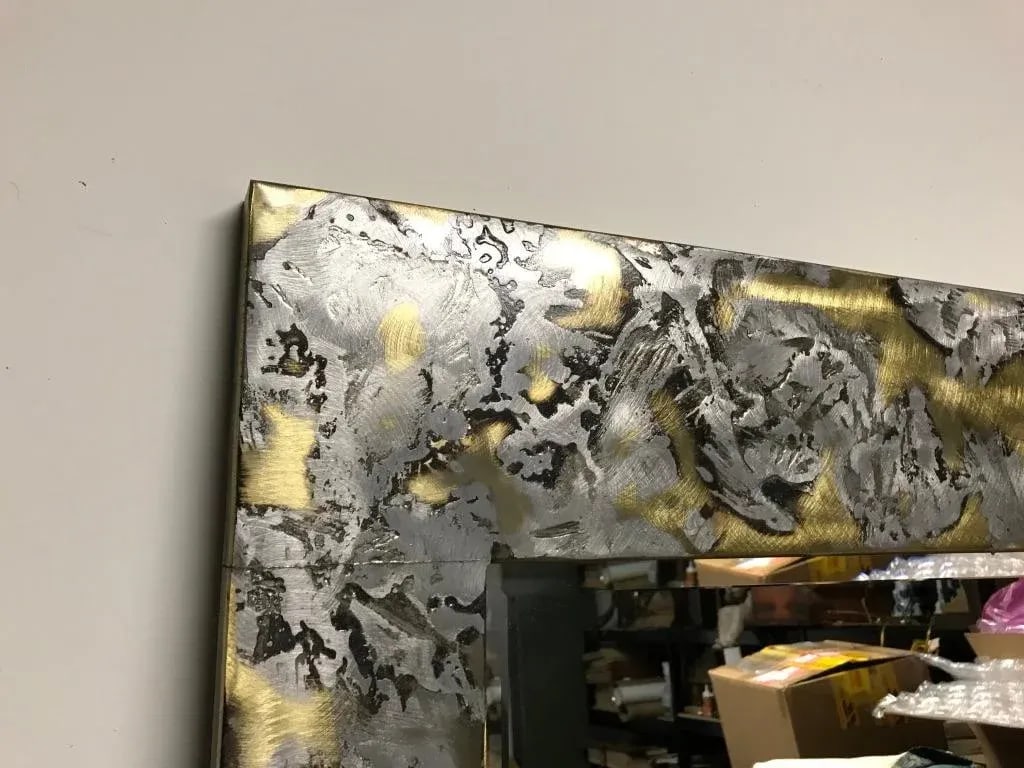 Mid Century Modern Brass and Aluminum Mirror - 8