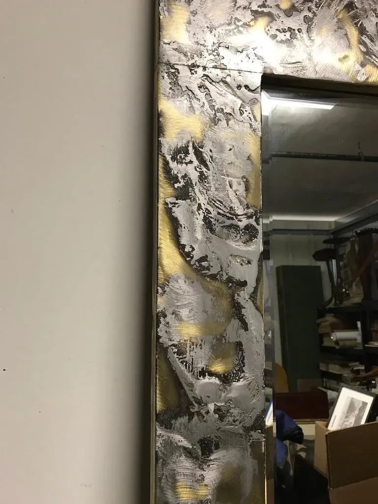 Mid Century Modern Brass and Aluminum Mirror - 9