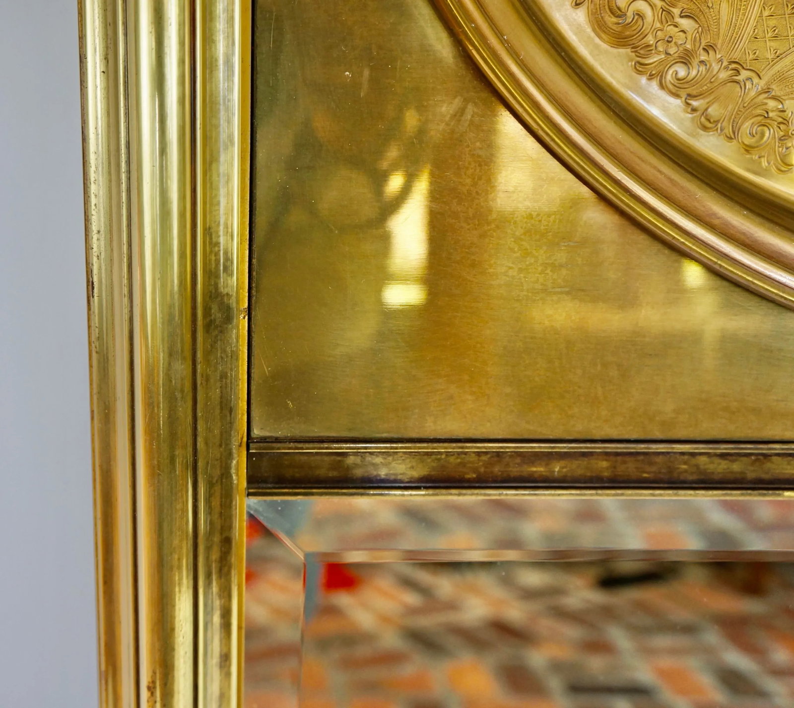Vintage Mastercraft Brass Wall Mirror - 6