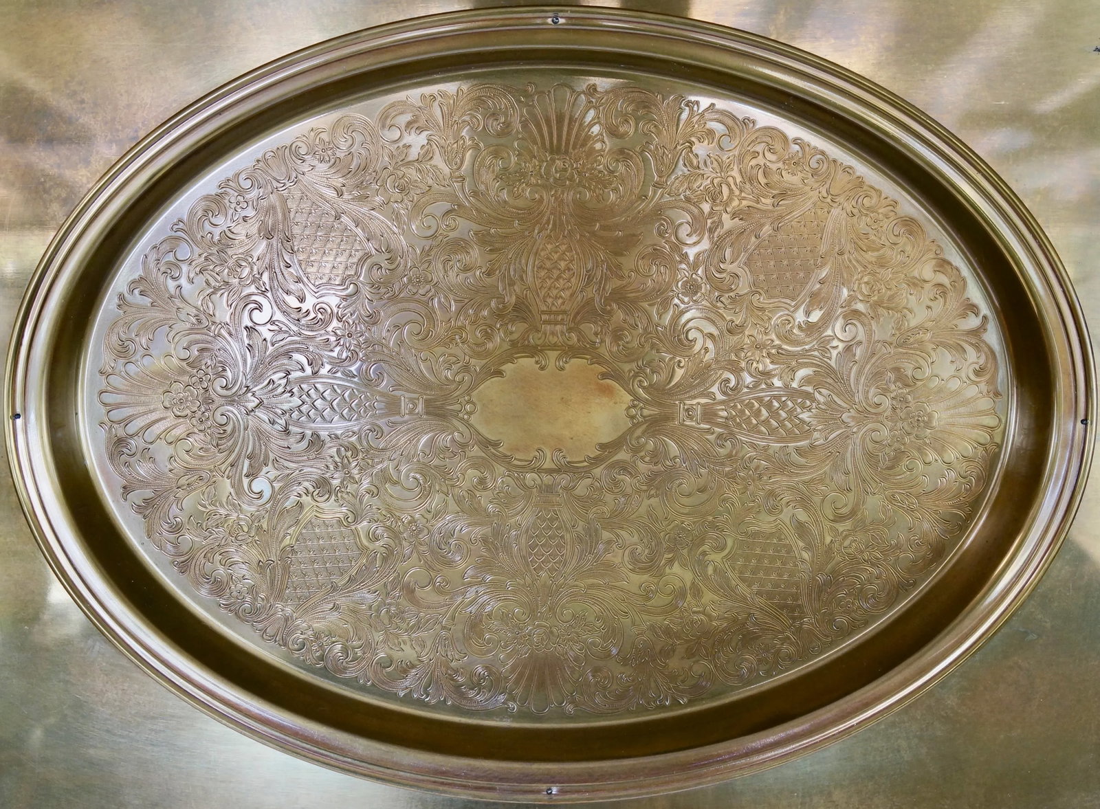 Vintage Mastercraft Brass Wall Mirror - 8
