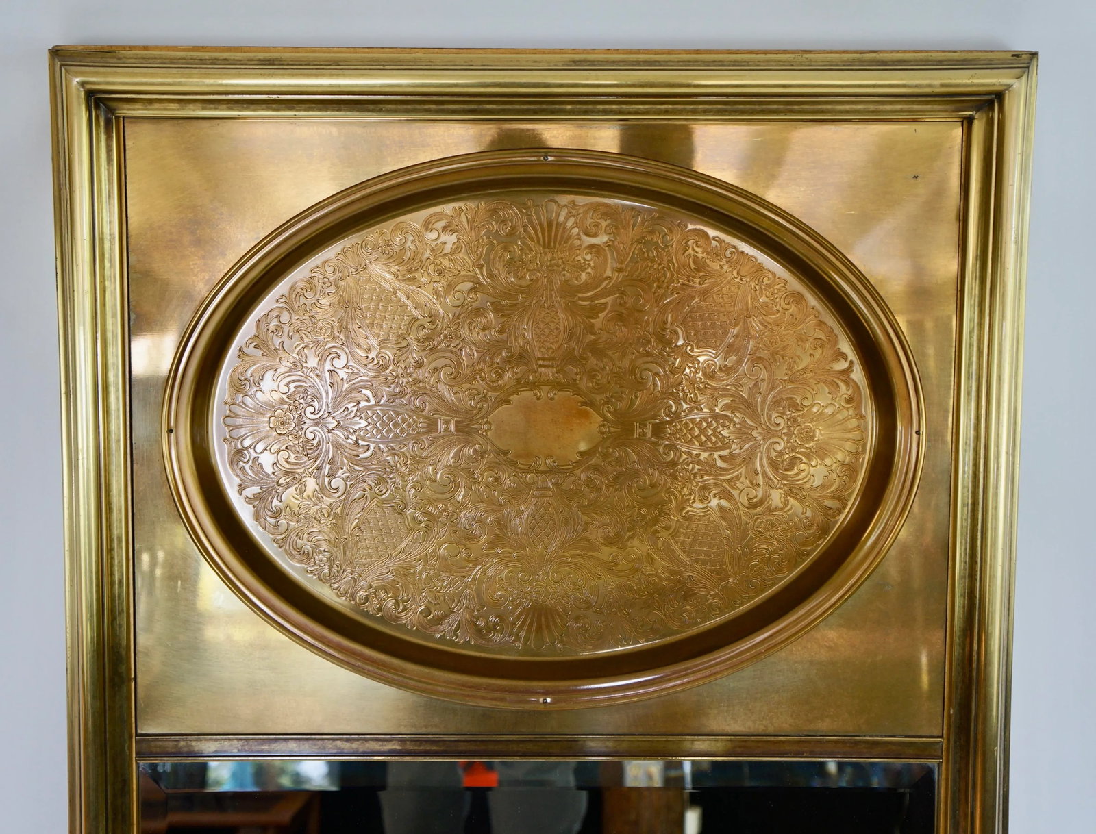 Vintage Mastercraft Brass Wall Mirror - 9