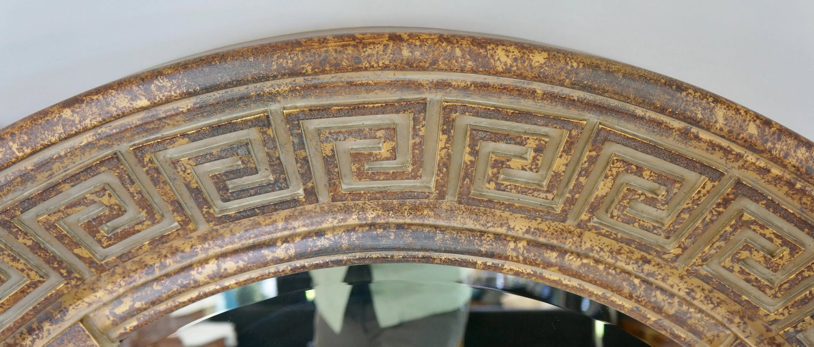 1980s Round Greek Key Wall Mirror - 7