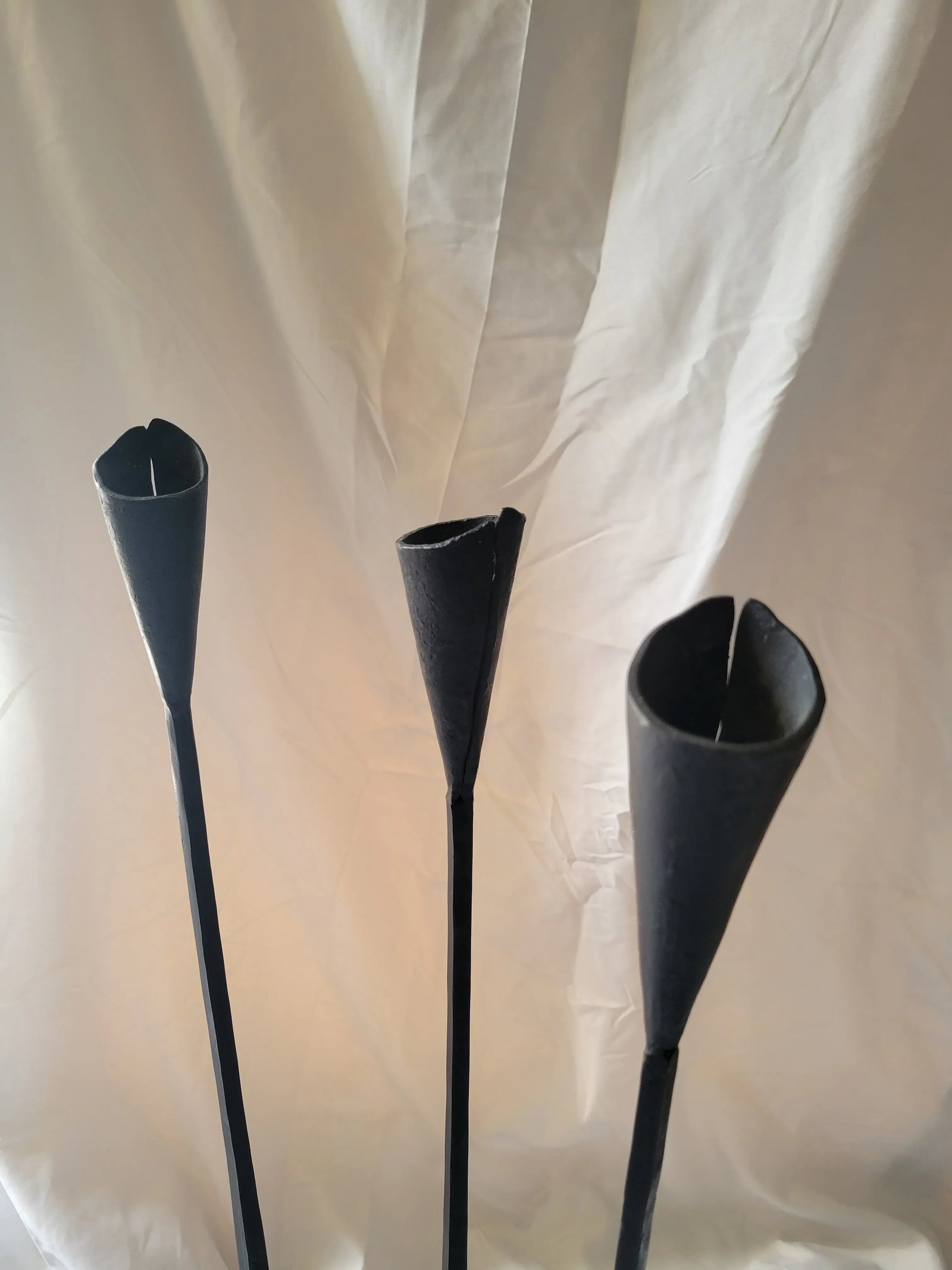 Brutalist 70s Wrought Iron Candleholder by Gregory Litsios - 6