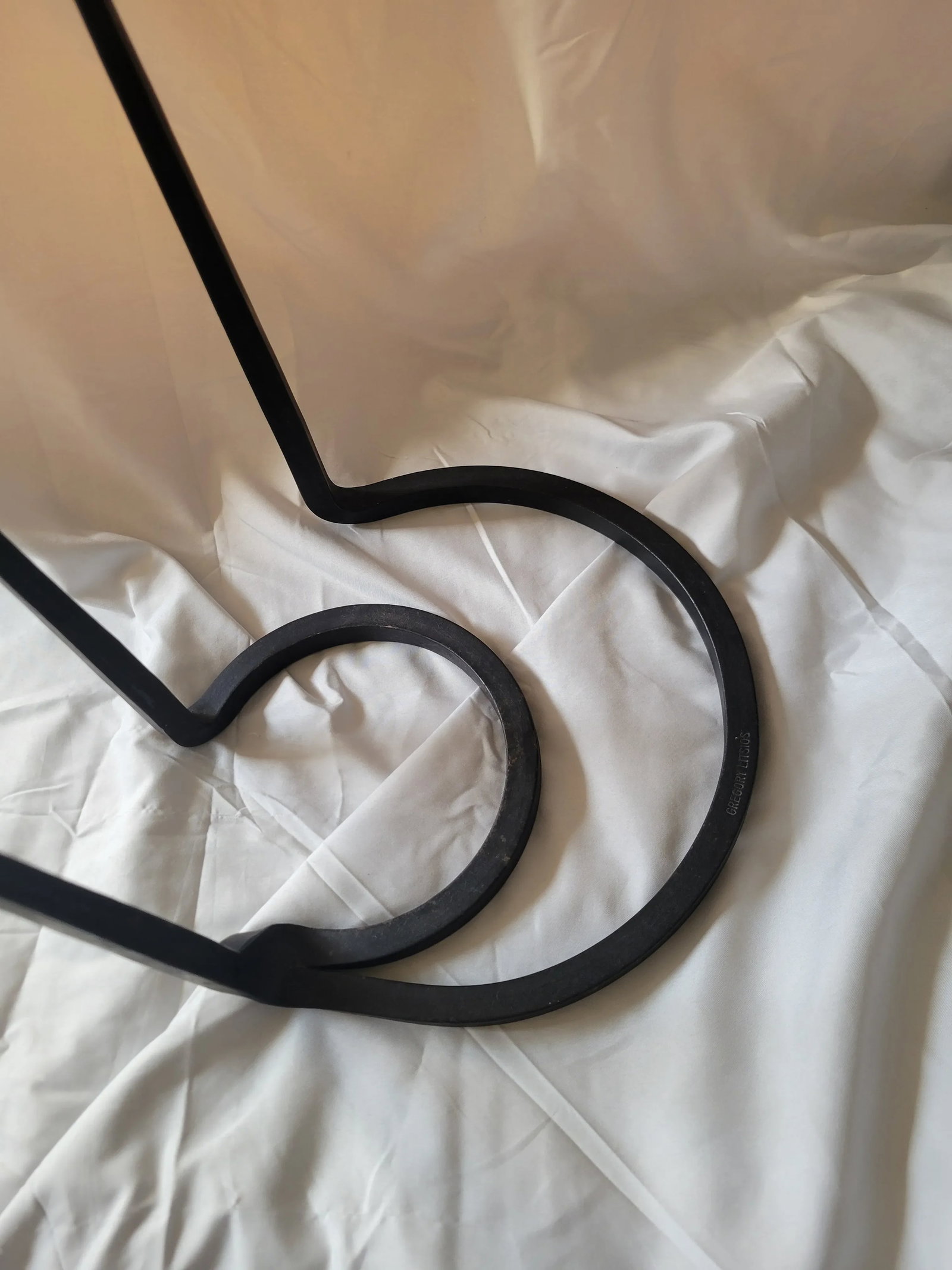 Brutalist 70s Wrought Iron Candleholder by Gregory Litsios - 7