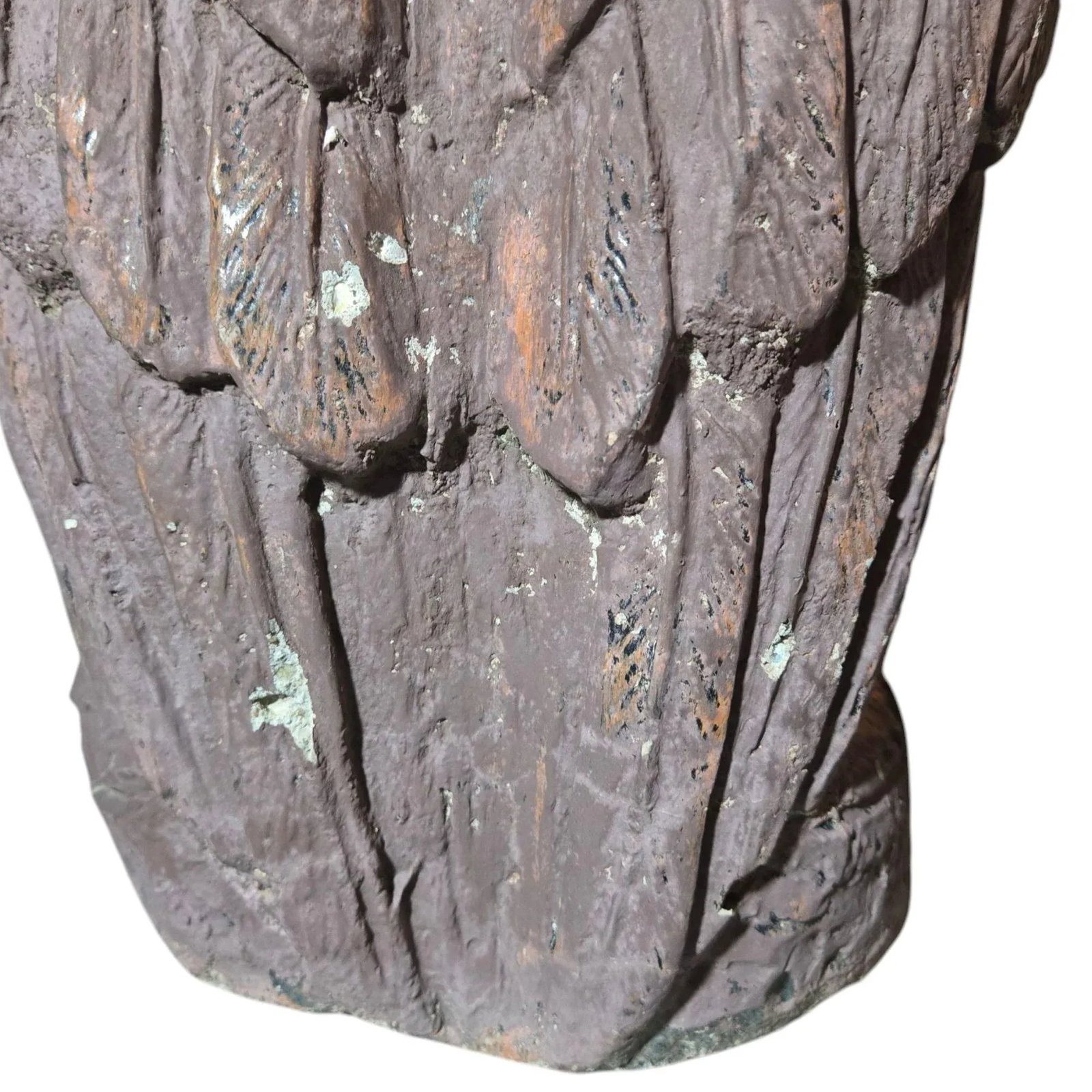 Vintage Owl Cement Sculpture Rustic Concrete Garden Statue - 12