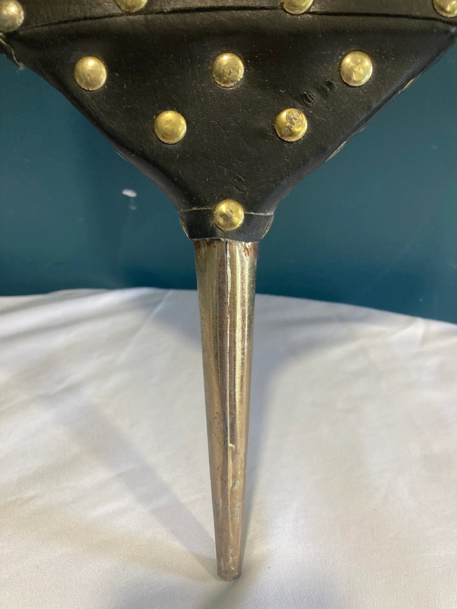 Midcentury Wood & Brass Fireplace Bellows - 2