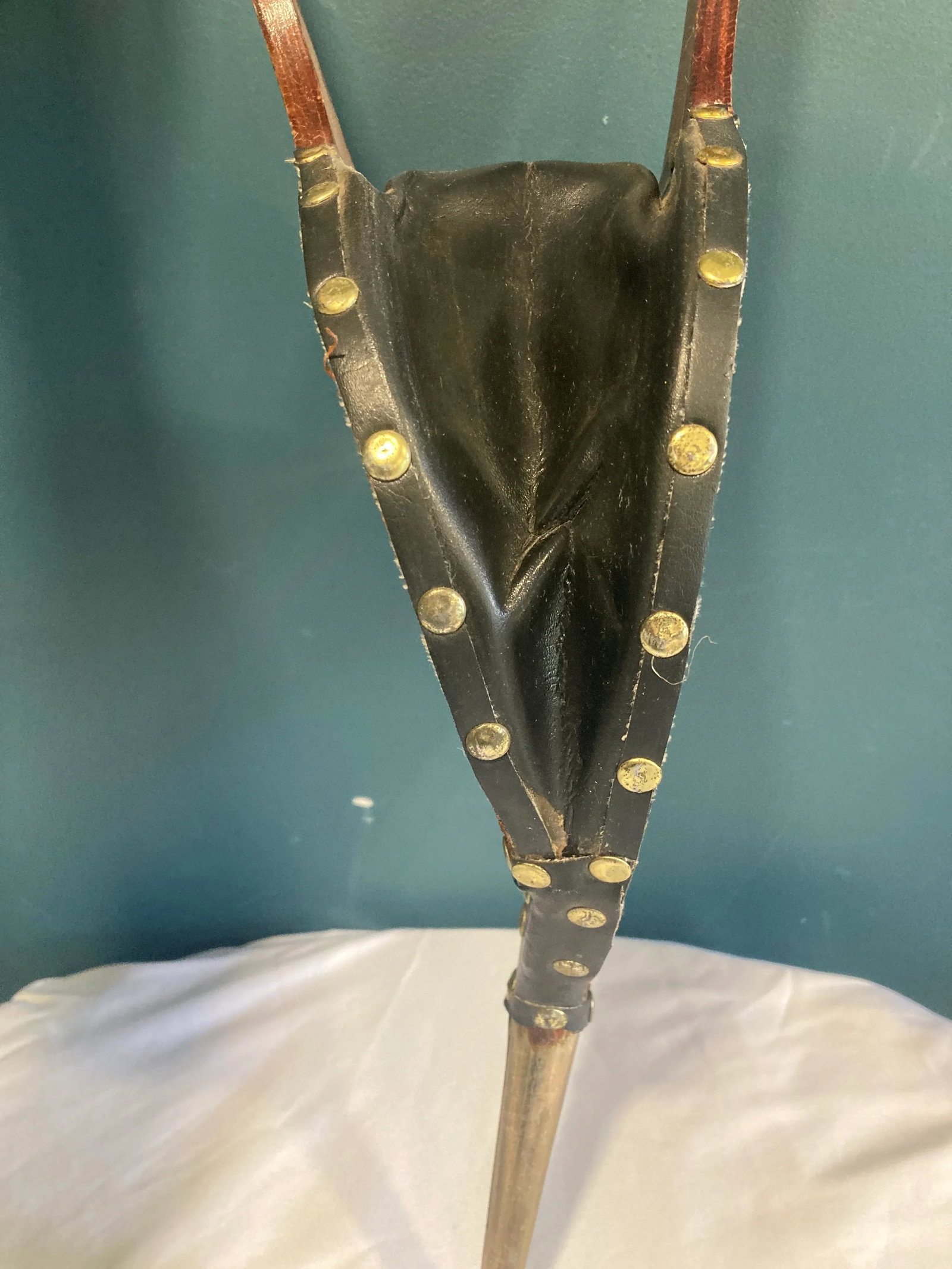 Midcentury Wood & Brass Fireplace Bellows - 3