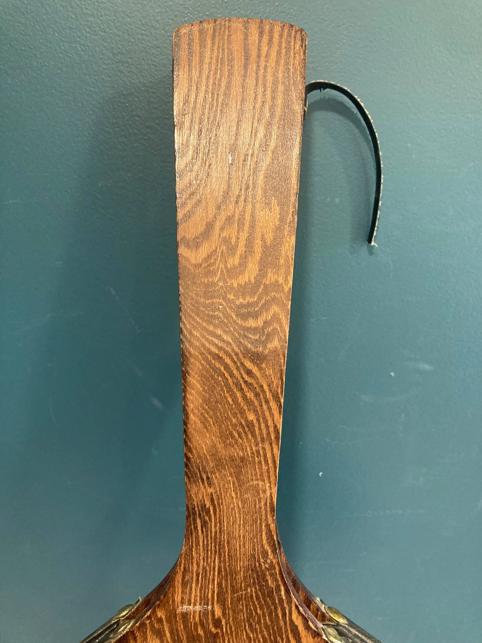 Midcentury Wood & Brass Fireplace Bellows - 4