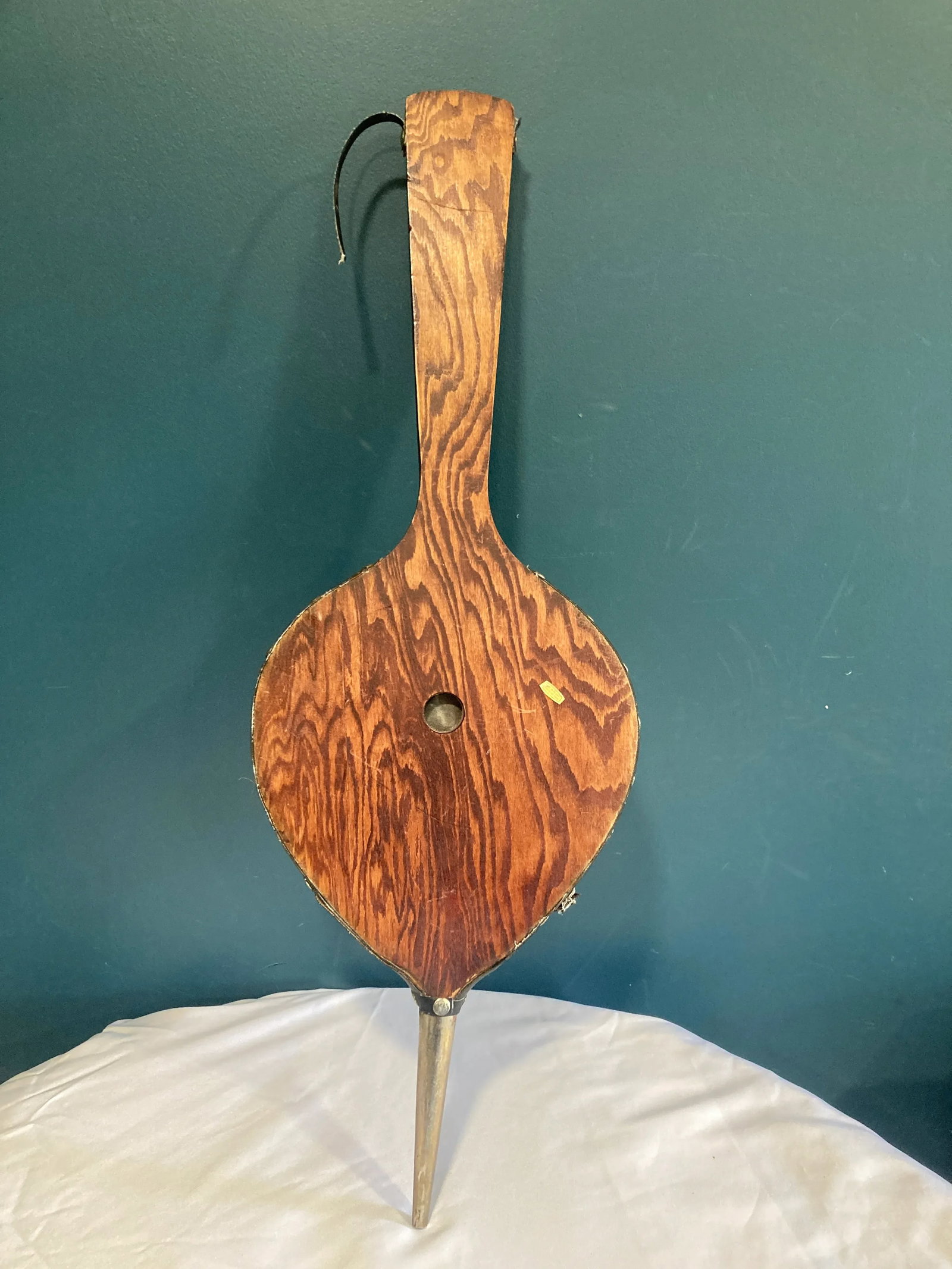 Midcentury Wood & Brass Fireplace Bellows - 7