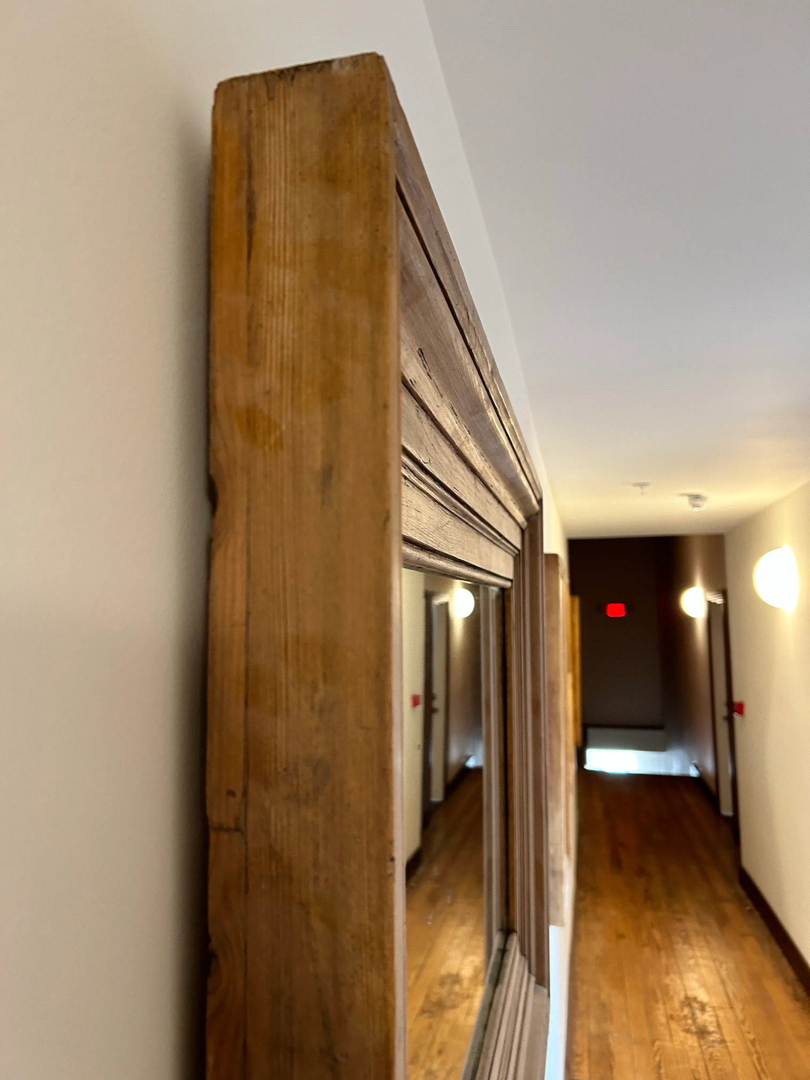 Handmade Beveled Yellow Pine Framed Mirror - 3