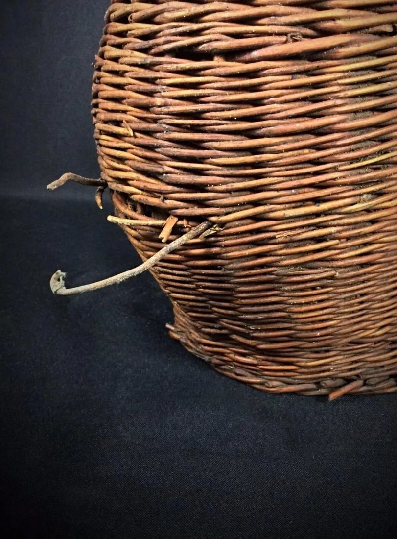 Vintage 20th-Century Demijohn Bottle With Wicker Cover - No Cork - 7