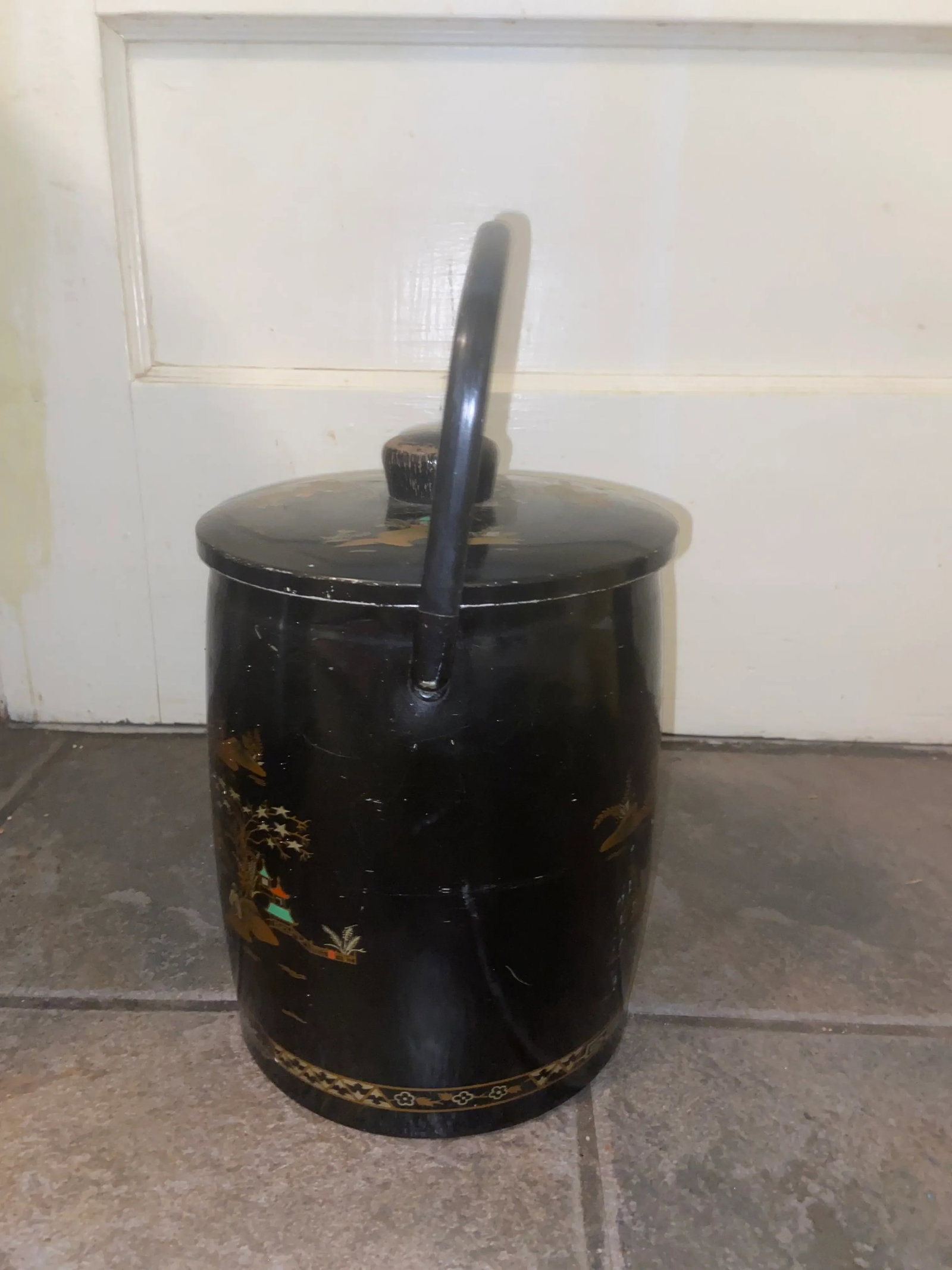 Vintage Chinoiserie Ice Bucket by Baret & Co. From England - 2