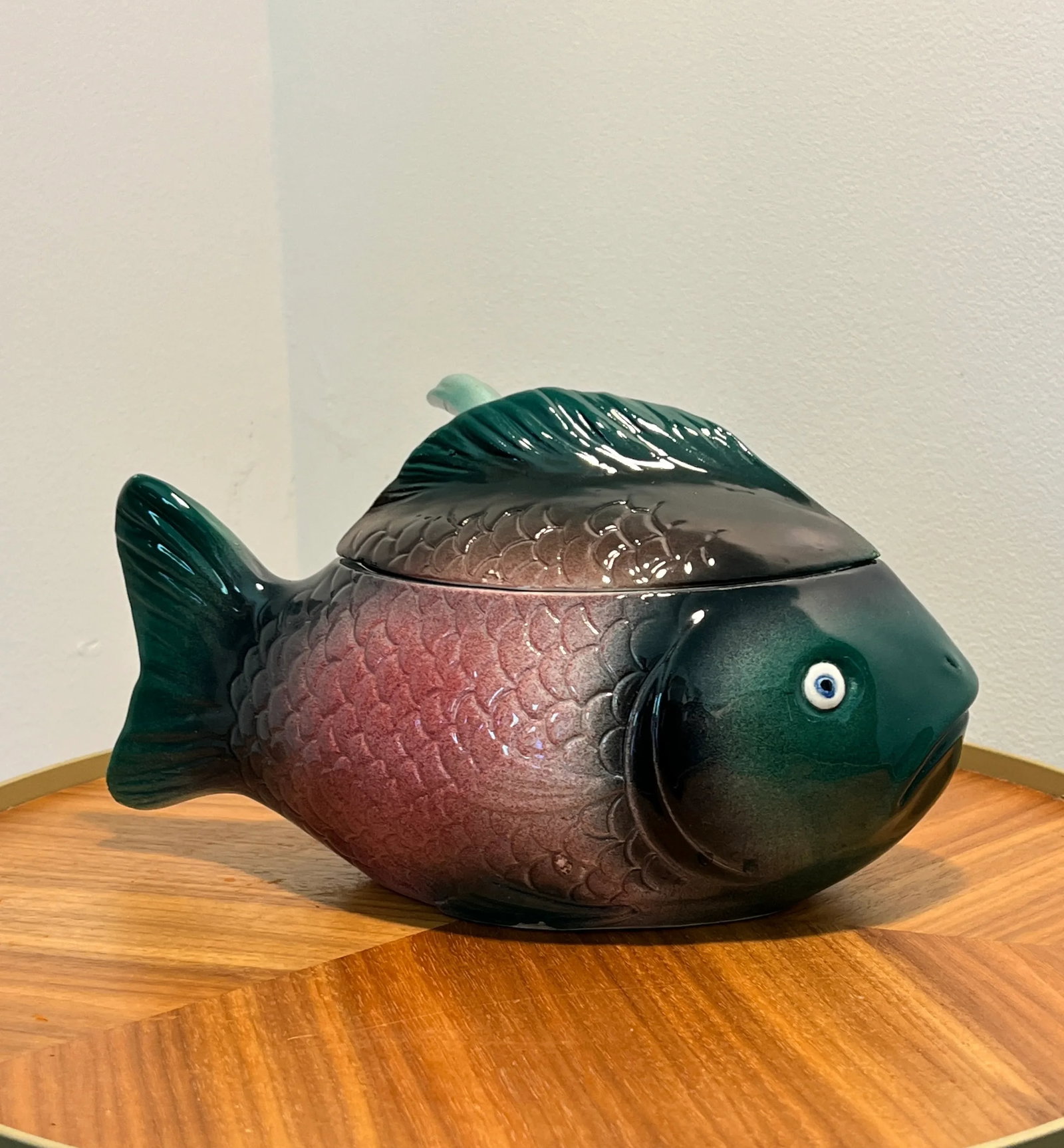 Vintage Italian Ceramic Fish Tureen Serving Dish & Ladle - 2