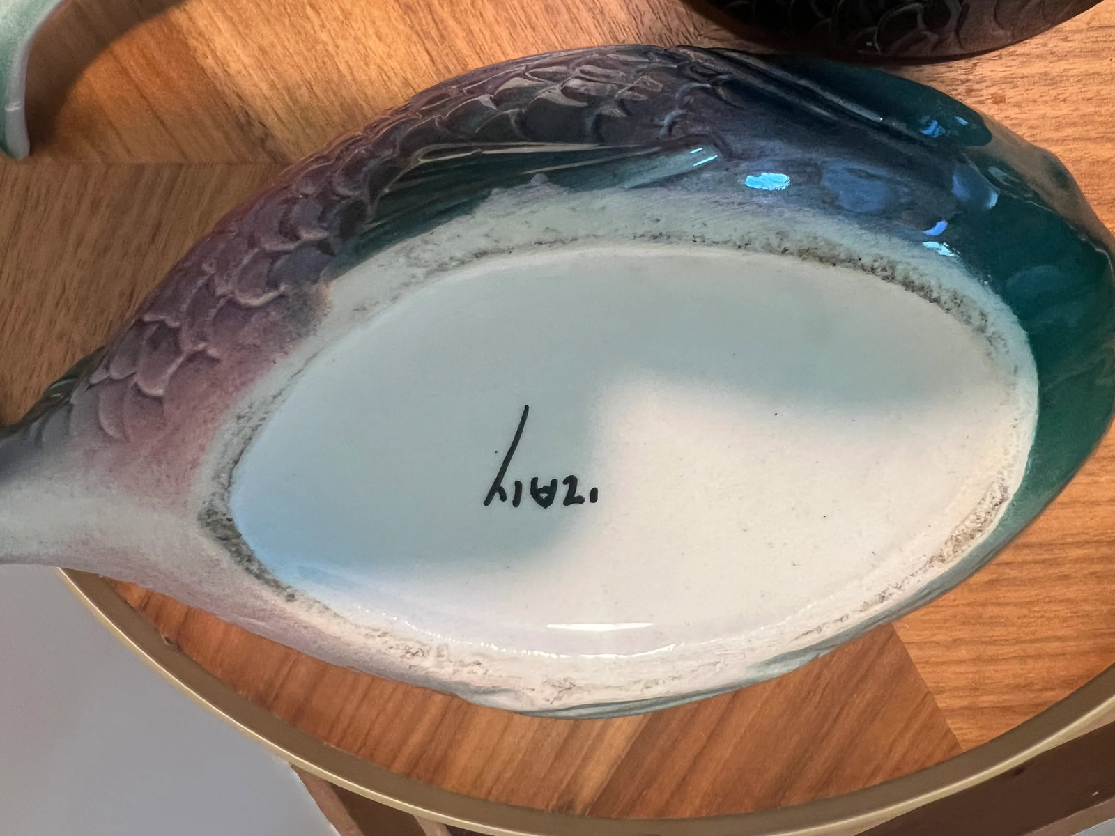 Vintage Italian Ceramic Fish Tureen Serving Dish & Ladle - 6