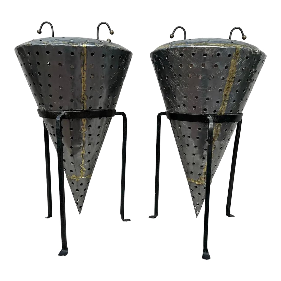 Vintage Industrial Candle Holders and Stands - a Pair (1 of 11)