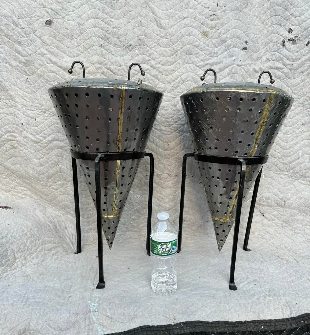 Vintage Industrial Candle Holders and Stands - a Pair - 6