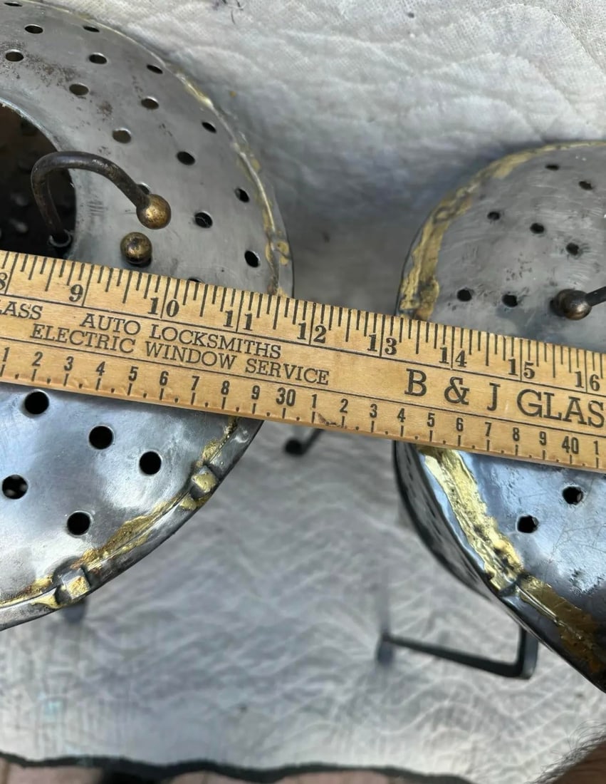 Vintage Industrial Candle Holders and Stands - a Pair - 7