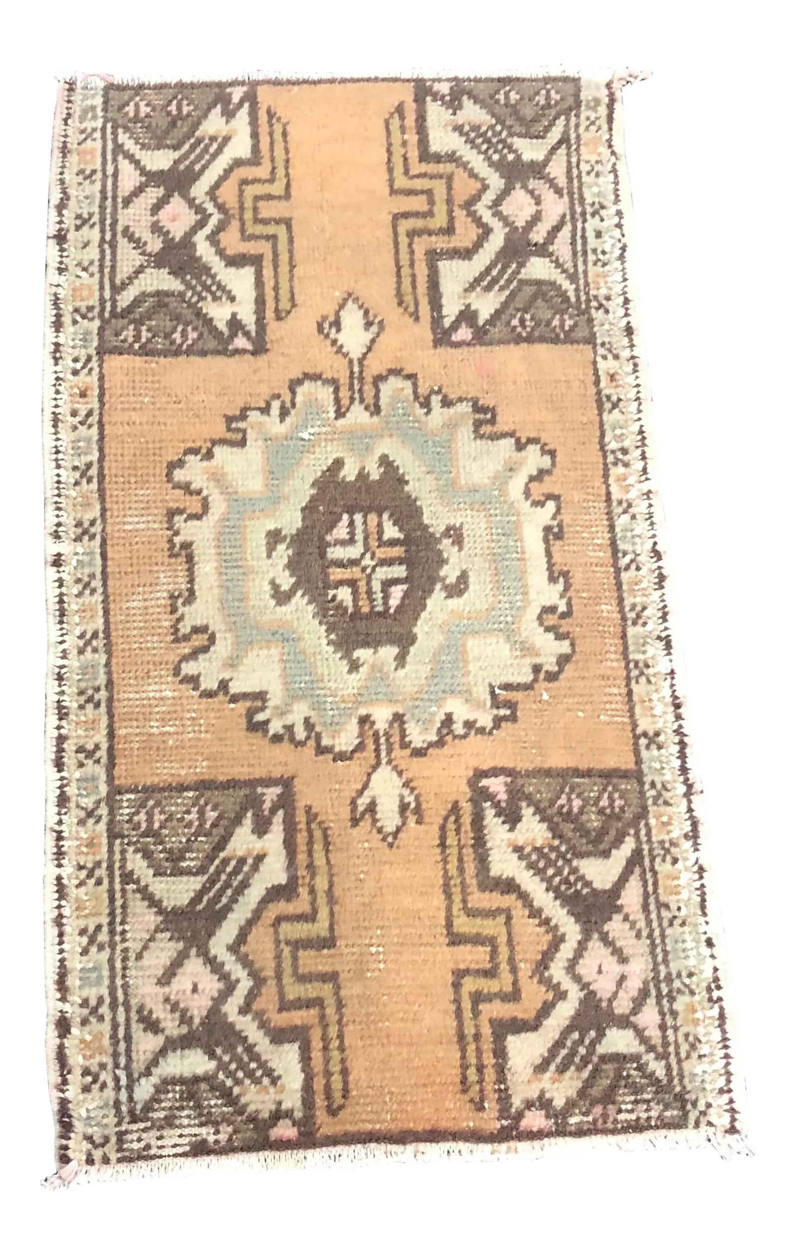 Vintage Aztec Turkish Handmade Wool Small Rug Rug: Handmade wool and cotton rug in Turkish Anatolia Carpet, Vintage Oushak Rug, Turkish Vintage Anatolian Rug, Handmade wool small Rug . Turkish door mat, One Of Kind Vintage Rug with perfect design and
