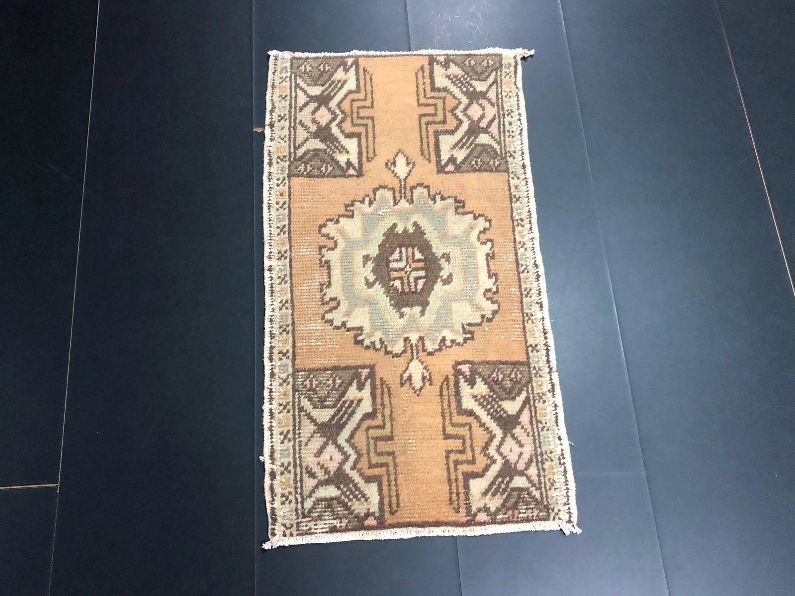 Vintage Aztec Turkish Handmade Wool Small Rug Rug - 6