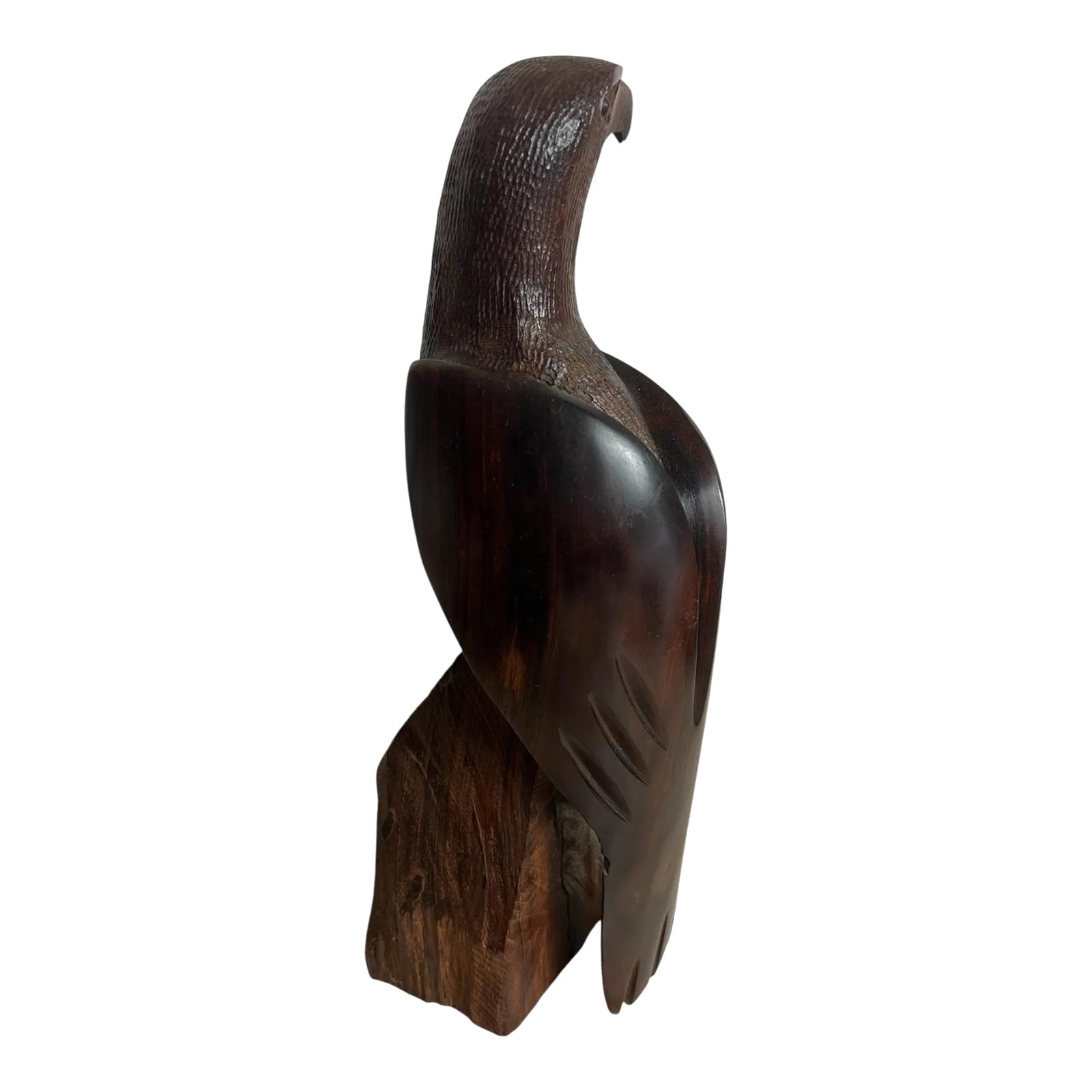 Vintage 1960's Ironwood Hand Carved Eagle Bird Folk Art: Beautiful Hand Carved Desert Ironwood Bird / Eagle/ Hawk Likely Made in the 1960's, Possibly 70's in the Southwest. Ironwood is the hardest wood in North American so the item almost feels like