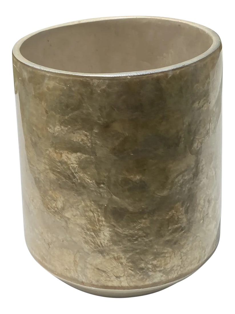 Mid-Century Modern Capis Shell Vase: Wonderful mid century modern Vase the form is art deco style and the Capis shell is in very good condition Condition: Alterations: Original Condition Unaltered Imperfections: Some Imperfections