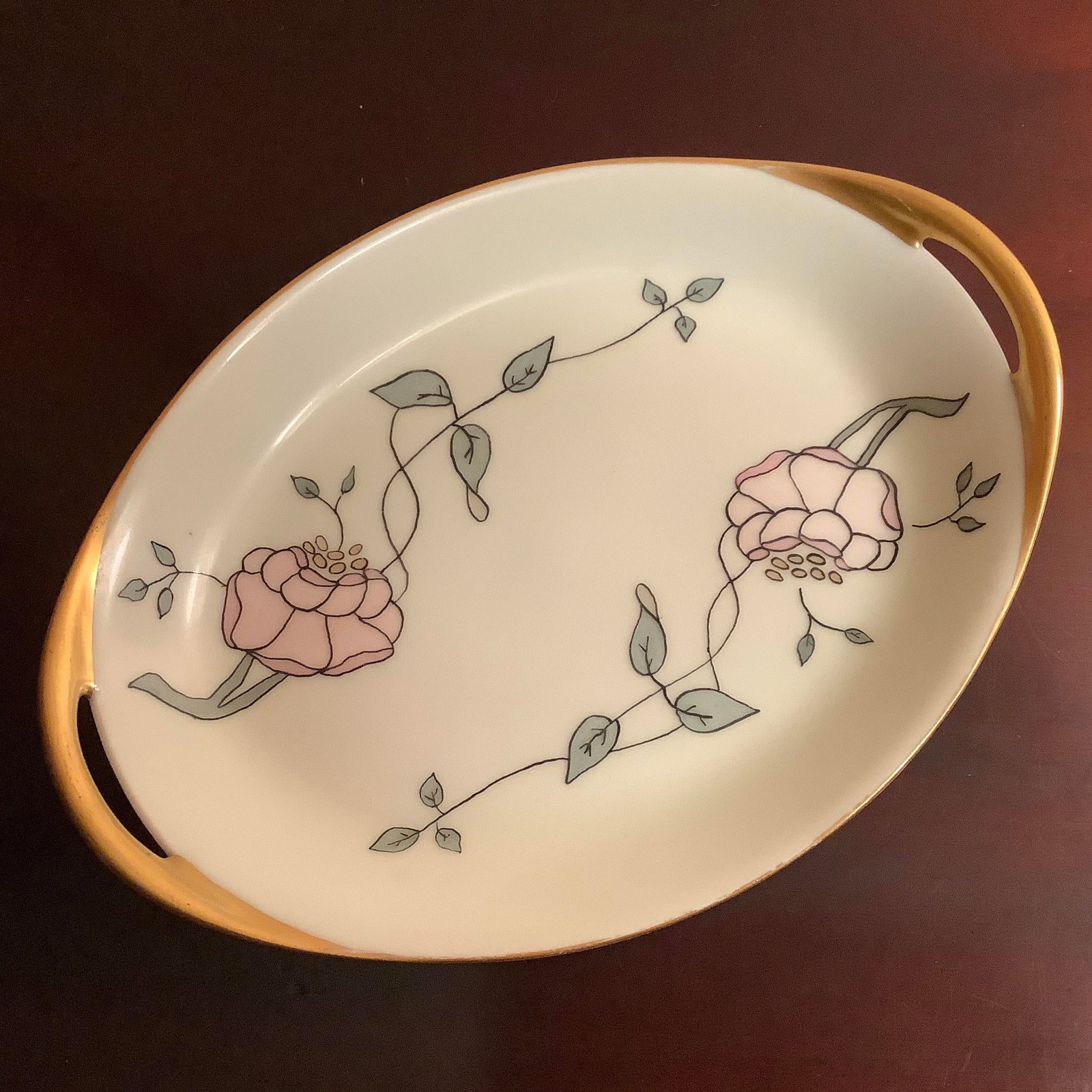 Haviland Limoges Art Deco Porcelain Tray, Handpainted - 9