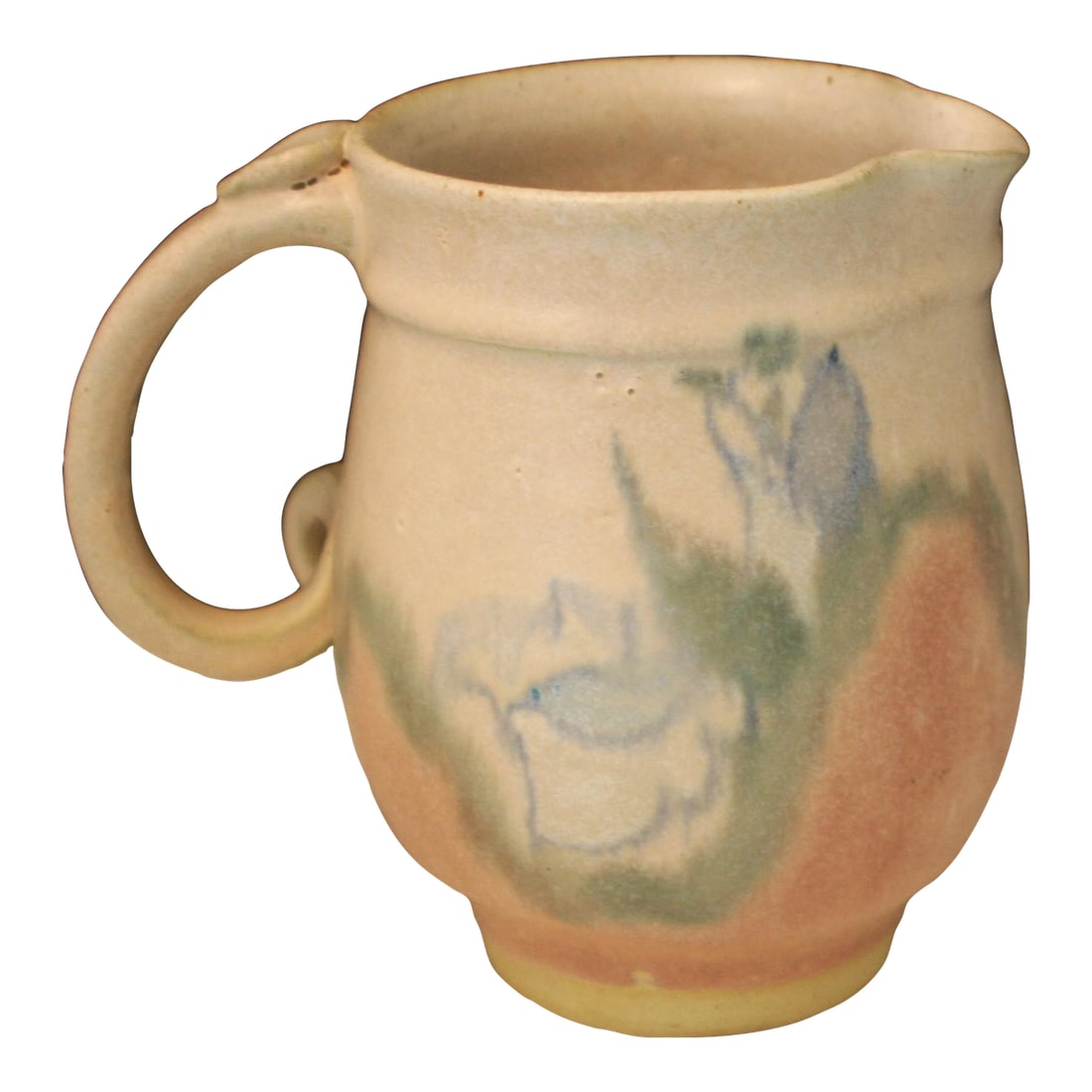 Vintage Jess Lord Studio Pottery Hand Thrown Pastel Abstract Design Pitcher: Vintage Jess Lord Studio Pottery Abstract Design Pitcher This vintage handcrafted was produced by renown Southwestern potter Jess Lord. The pitcher features a rounded, bulbous body and is decorated wi