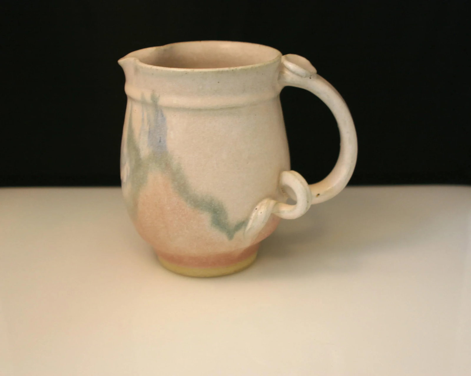 Vintage Jess Lord Studio Pottery Hand Thrown Pastel Abstract Design Pitcher - 4