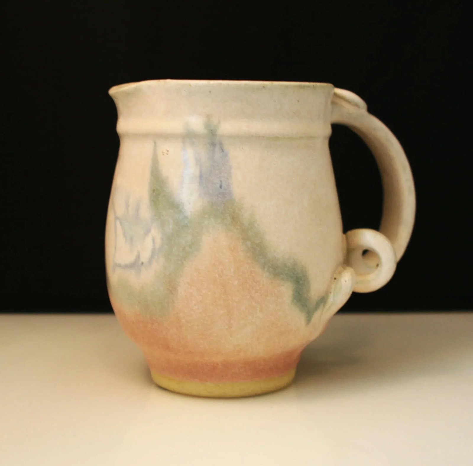 Vintage Jess Lord Studio Pottery Hand Thrown Pastel Abstract Design Pitcher - 5