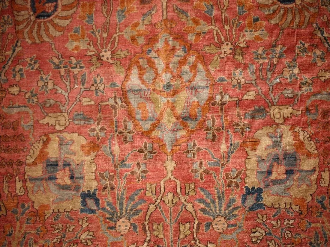 Handmade Antique Indian Loristan Rug 5.8' X 8.8' (176cm X 268cm) 1880s - 4