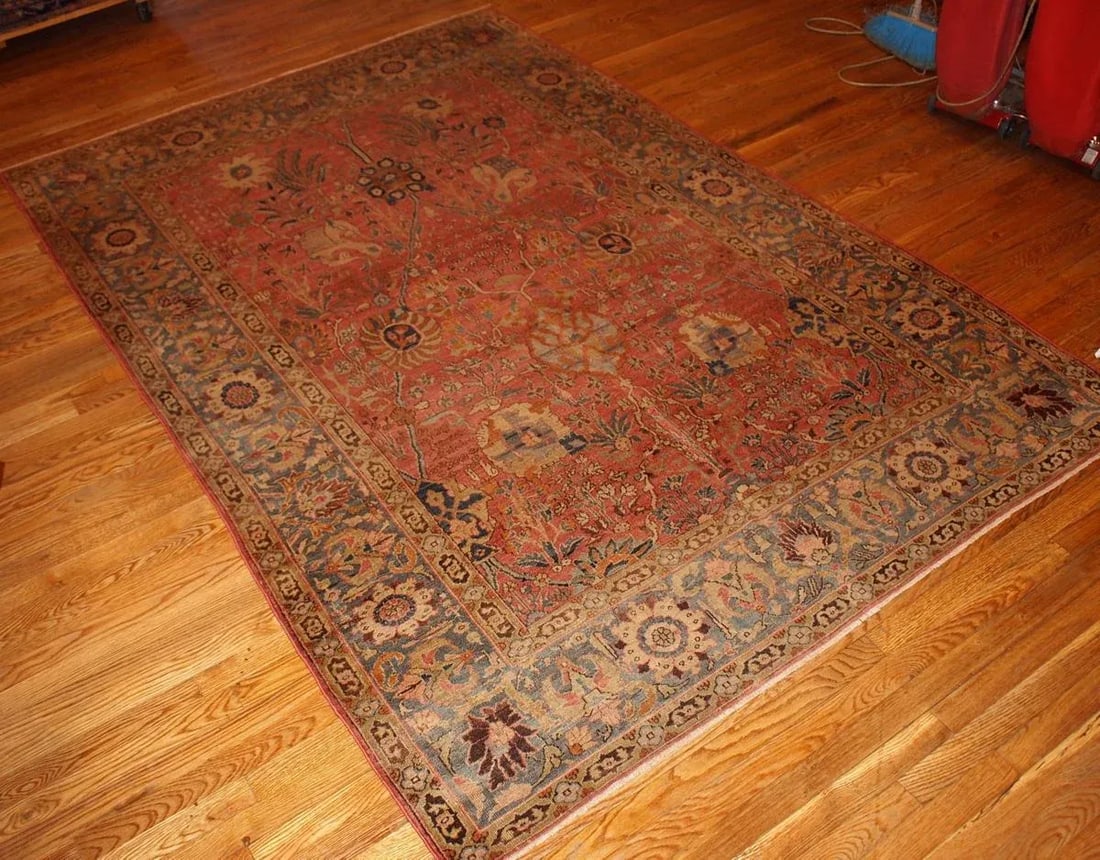 Handmade Antique Indian Loristan Rug 5.8' X 8.8' (176cm X 268cm) 1880s - 7