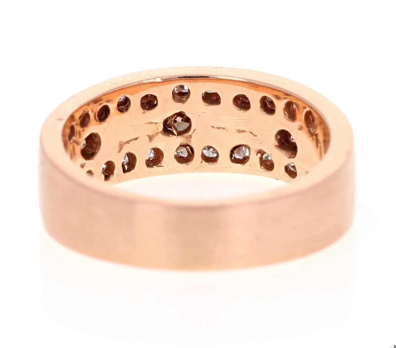 1.07 Carat Men's Champagne Diamond 14k Rose Gold Band, Size 10 - 5