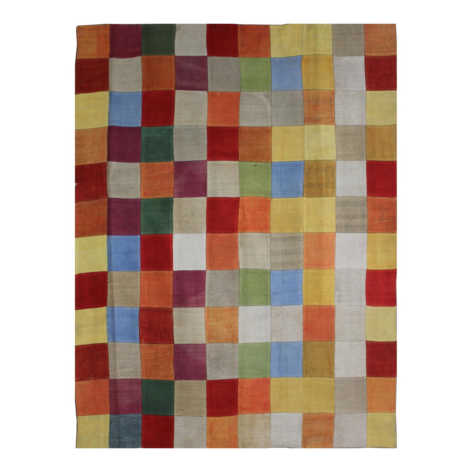 Vintage Patchwork Kilim. 6'6" X 8': A beautiful antique Patchwork Kilim. It's in very good condition, practically new. This Patchworks kilim is produced of older handwoven kilims that are about 60 years old, and have been cut in smaller