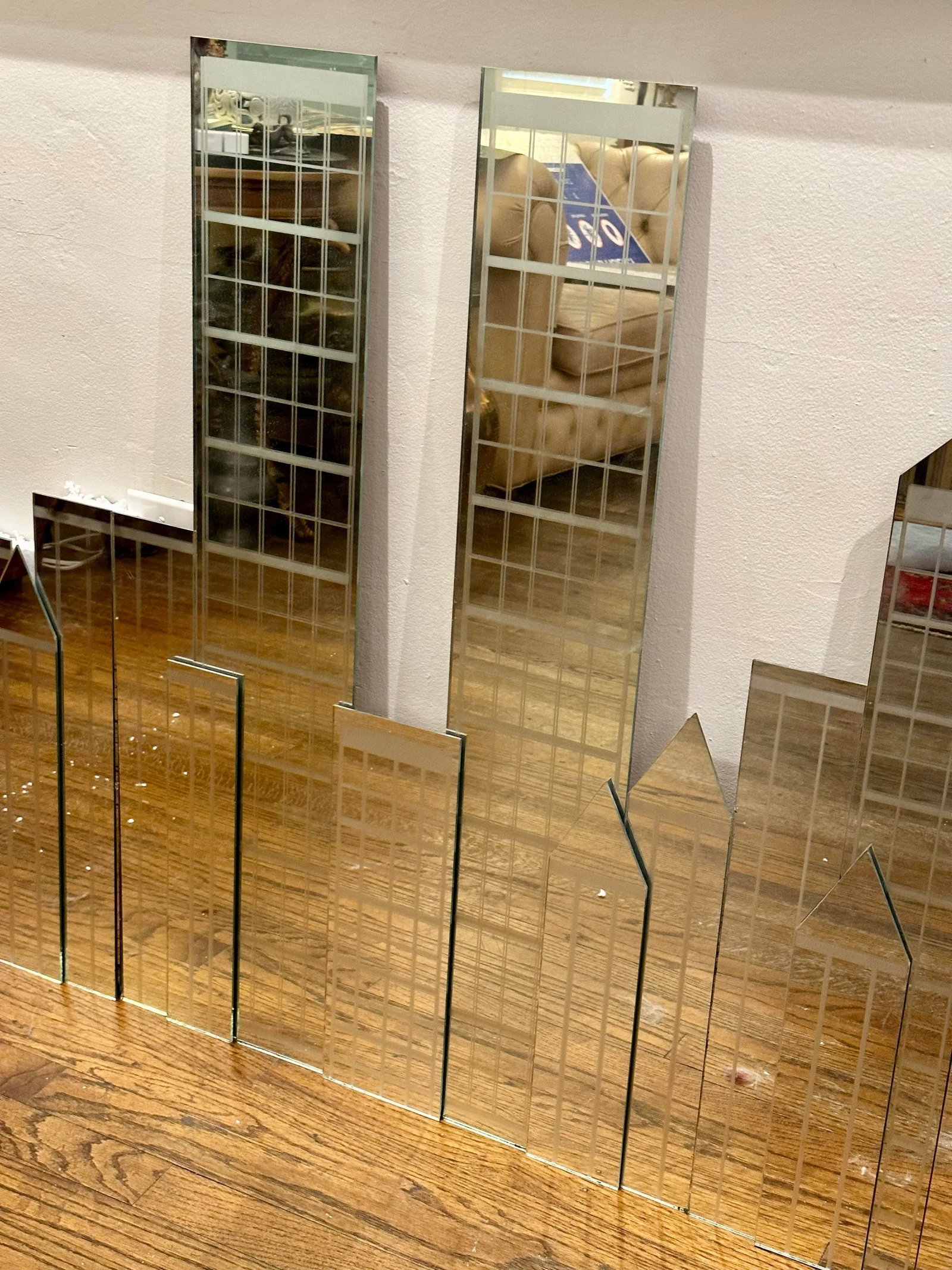 Vintage 1980s Large New York City Skyline 3D Wall Mirror - 4
