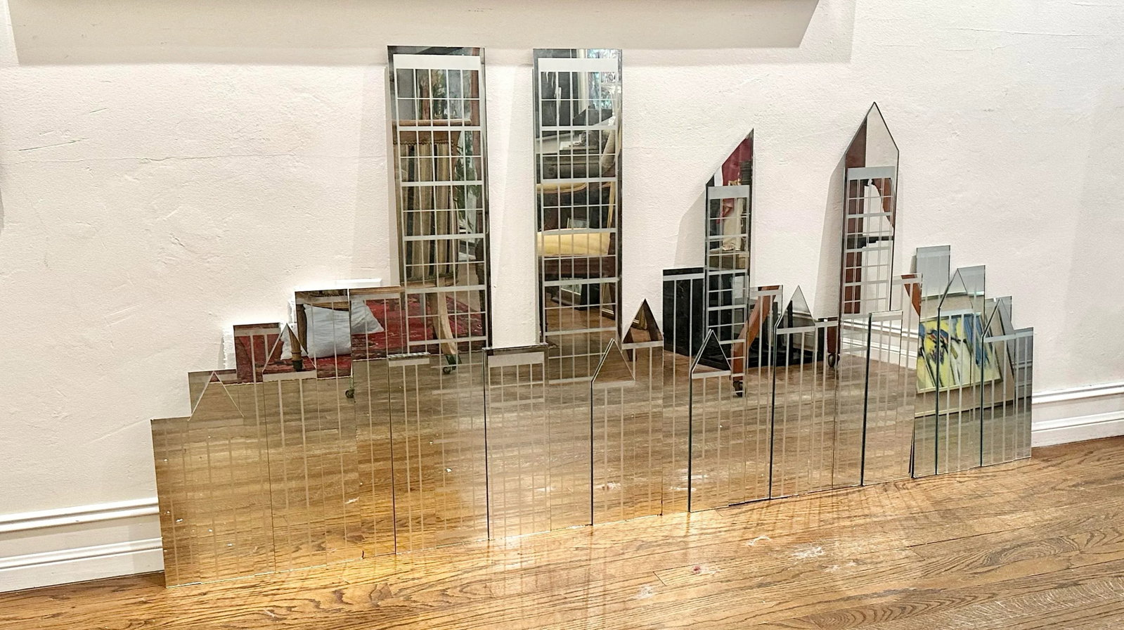 Vintage 1980s Large New York City Skyline 3D Wall Mirror - 5