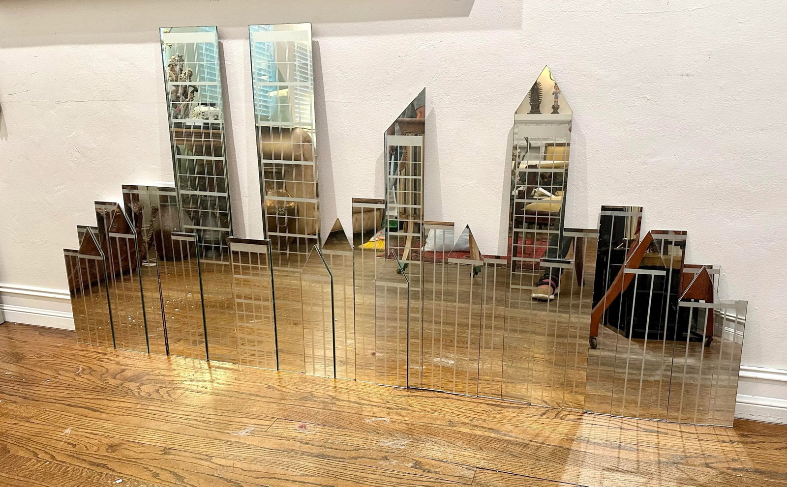 Vintage 1980s Large New York City Skyline 3D Wall Mirror - 6