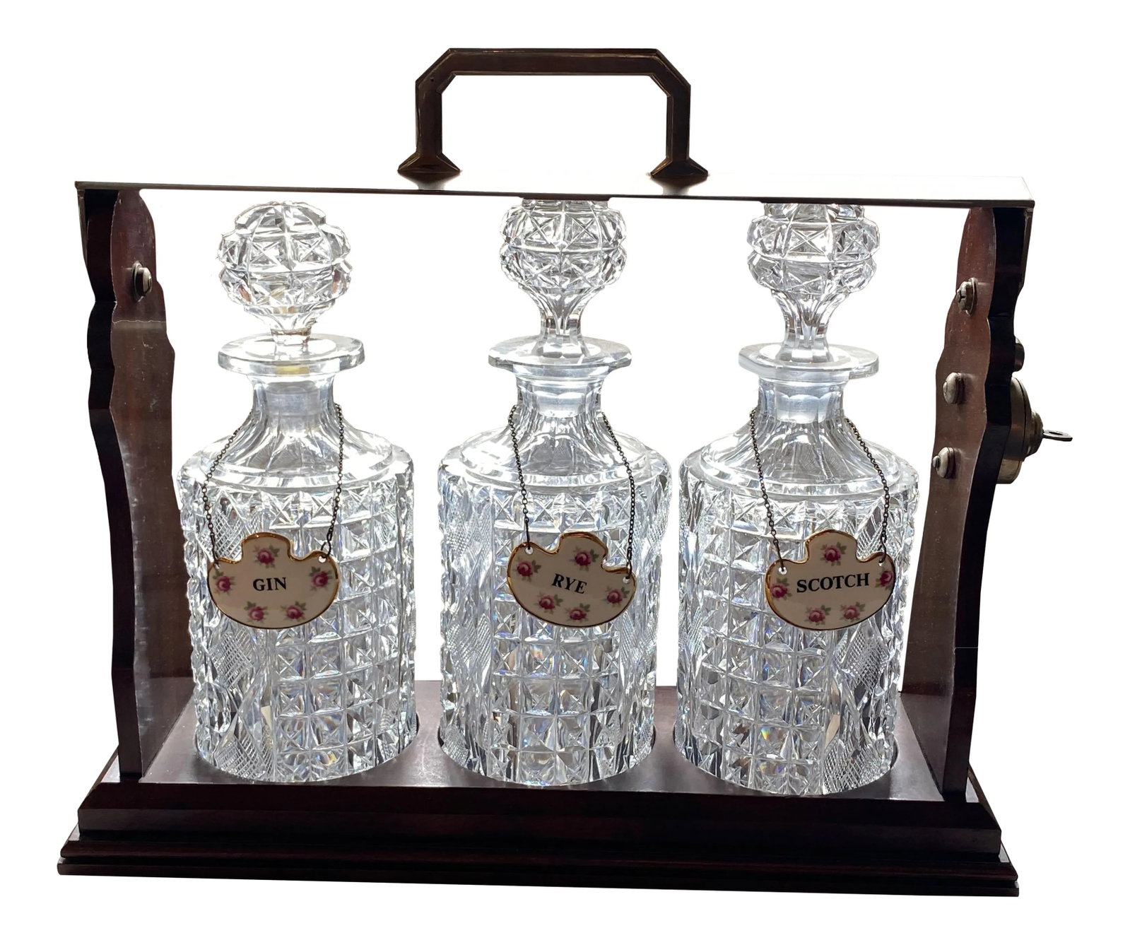 Tantalus With Three Bottles and Key (1 of 4)