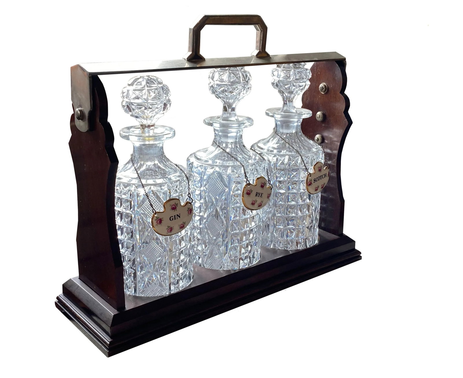 Tantalus With Three Bottles and Key - 3