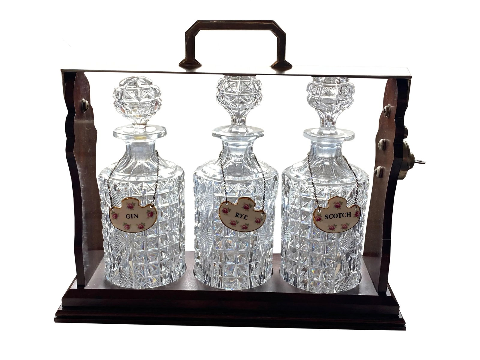 Tantalus With Three Bottles and Key - 4