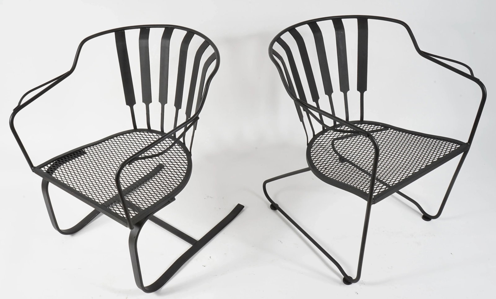 Mid 20th Century Wrought Iron Arm Chairs in the Style of Russell Woodard - Set of 2 - 10