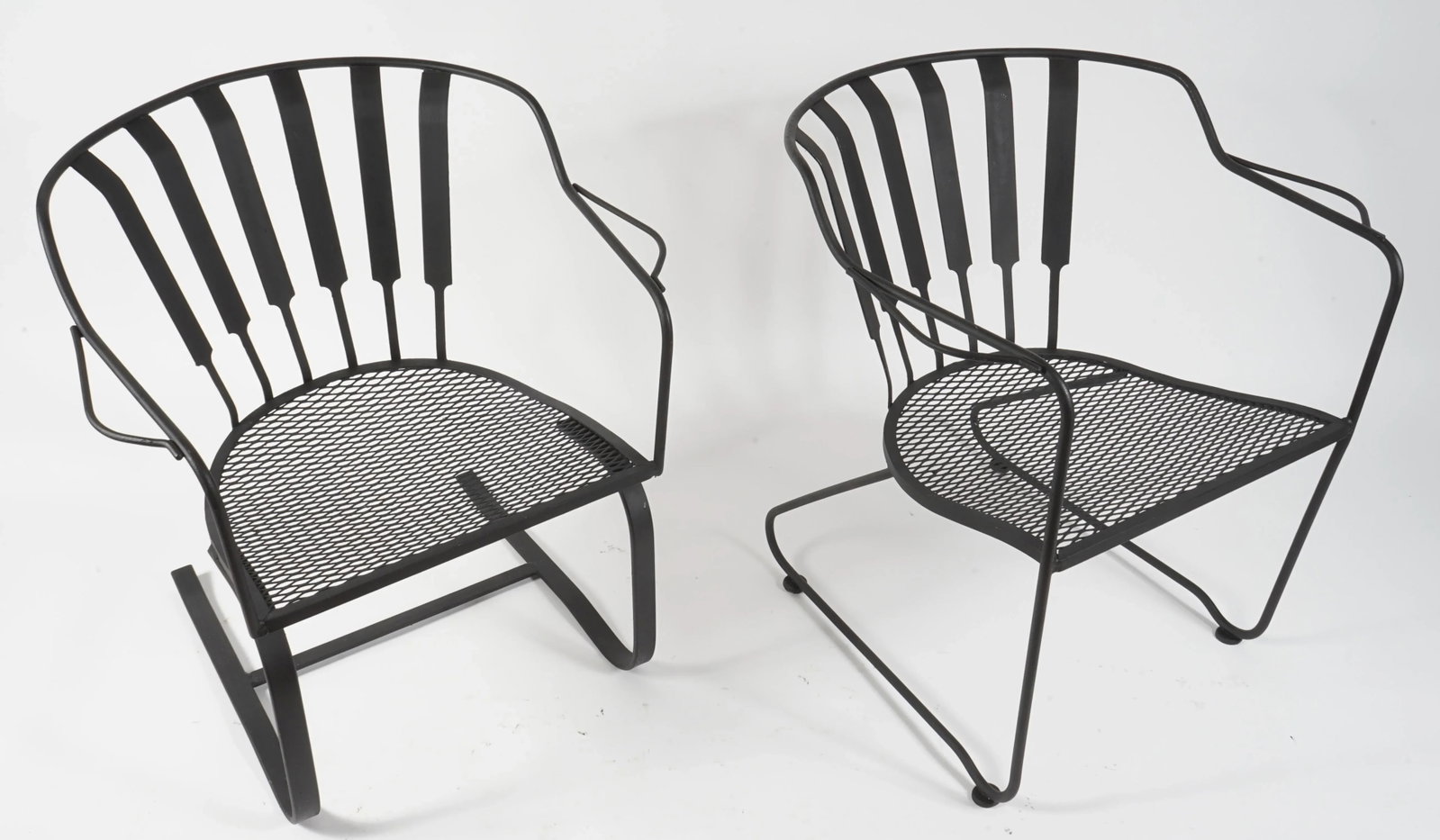 Mid 20th Century Wrought Iron Arm Chairs in the Style of Russell Woodard - Set of 2 - 11