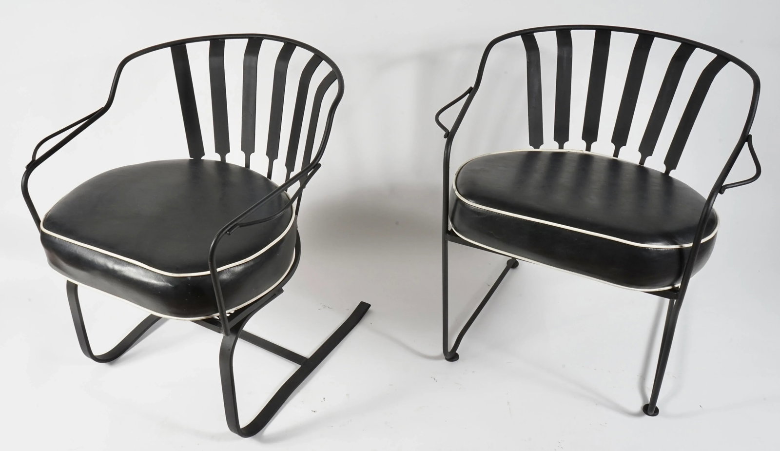 Mid 20th Century Wrought Iron Arm Chairs in the Style of Russell Woodard - Set of 2 - 14