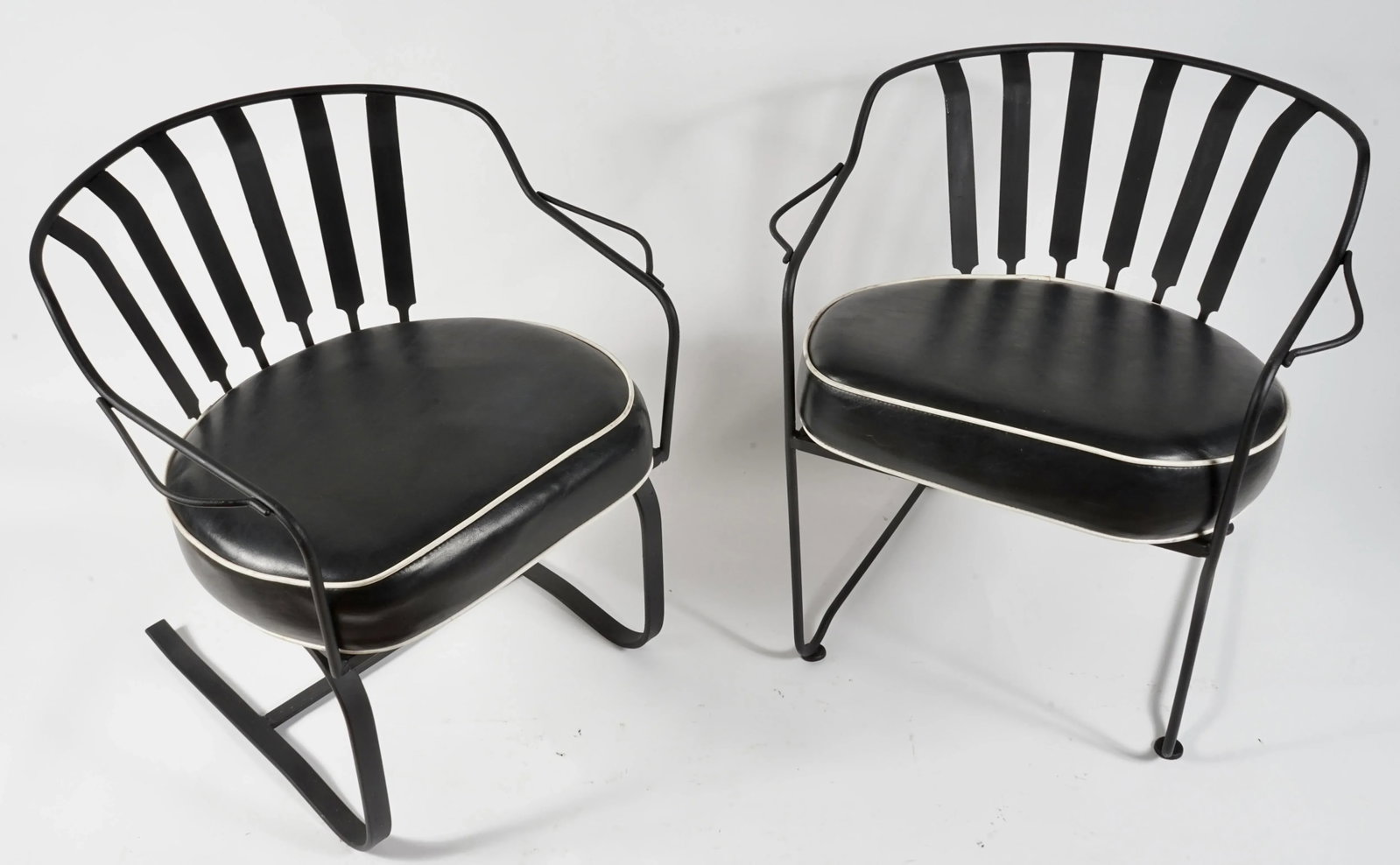 Mid 20th Century Wrought Iron Arm Chairs in the Style of Russell Woodard - Set of 2 - 2